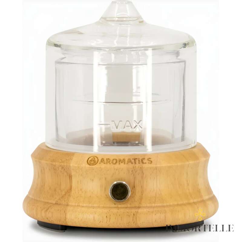 Difusor Ultrasonico Aromaterapia Premium Madera Y Vidrio Marrón Claro